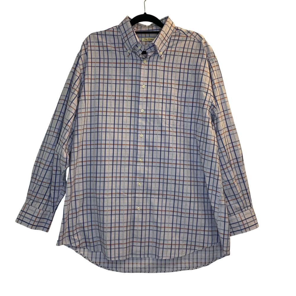 Peter Millar Mens Plaid Button Down Shirt Long Sleeve XL Preppy Golf  Grid Check